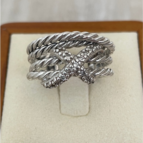 David Yurman Jewelry - David Yurman vintage cross over diamond ring